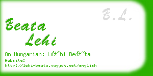 beata lehi business card